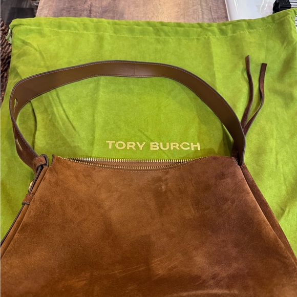 Tory Burch Brown Suede Romy Shoulder Bag - Picture 2 of 8
